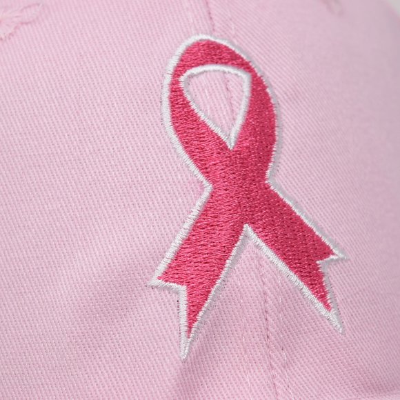 Breast Cancer Awareness Cap Pink Adjustable Strapback Embroidered Ribbon New Hat - Picture 2 of 9